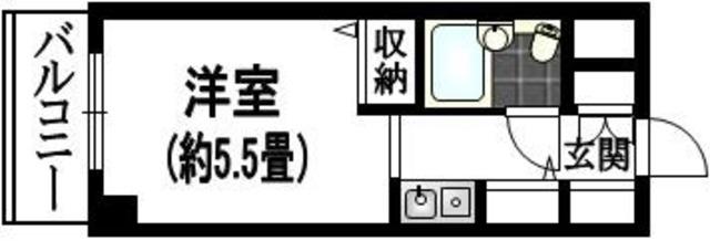 ジョイフル浦和仲町(1K/5階)の間取り写真