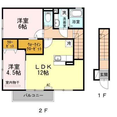 ザ スタンド ロック(2LDK/1階)の間取り写真