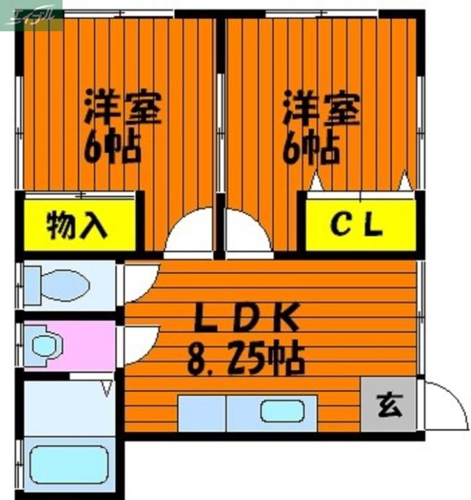 S・Sコーポ(2LDK/1階)の間取り写真