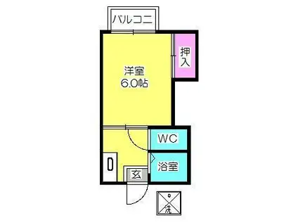 アートインウエストハウス(1K/1階)の間取り写真