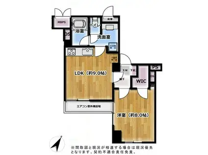 パラシオン高輪(1LDK/6階)の間取り写真