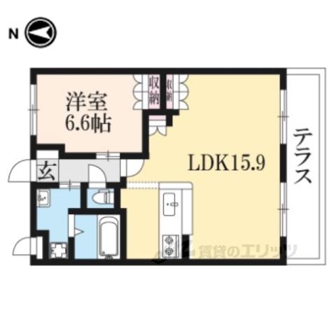 ロイヤルKⅡ(1LDK/2階)の間取り写真