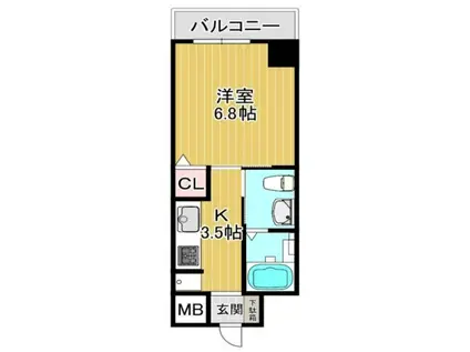 レジュールアッシュプレミアムツインーⅡ(1K/10階)の間取り写真