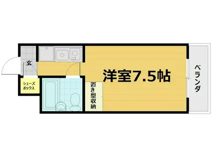 TATSUMIYAビル(ワンルーム/2階)の間取り写真