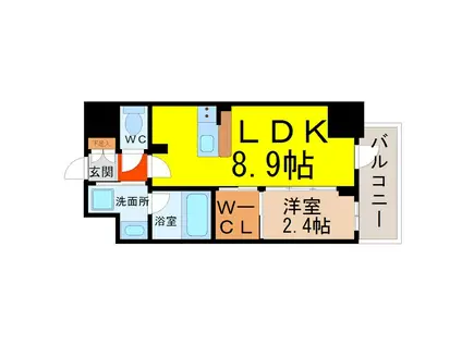 ハーモニーレジデンス名古屋 イースト(1LDK/10階)の間取り写真