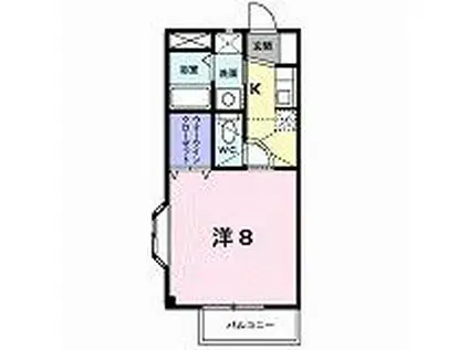 ロータスビレッジ一番館(1K/2階)の間取り写真