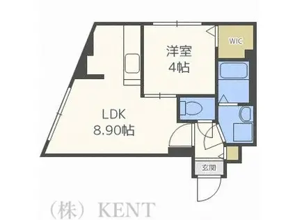 オレンジレジデンスウエスト(1LDK/5階)の間取り写真