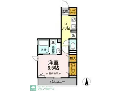 グランベリー(1K/2階)の間取り写真