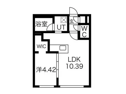 BOULEAU BLANC(1LDK/1階)の間取り写真