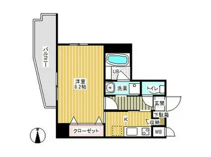 アプレシオ伝馬町(1K/3階)の間取り写真