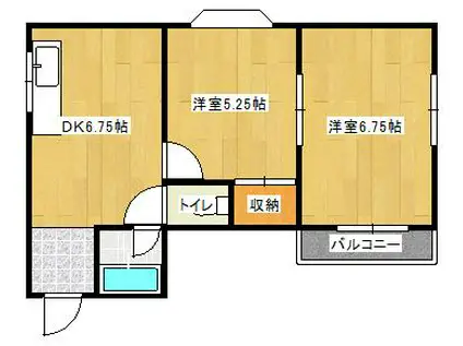 カーサヴェルデ桜坂(2DK/2階)の間取り写真
