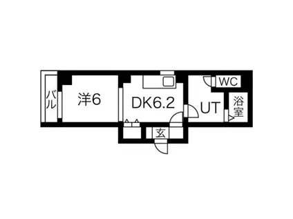 NIPPO CORE 月寒中央(1DK/1階)の間取り写真