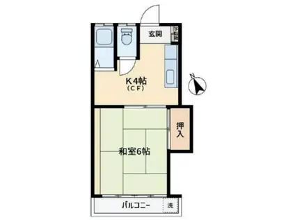 ハイムカツマ(1K/2階)の間取り写真