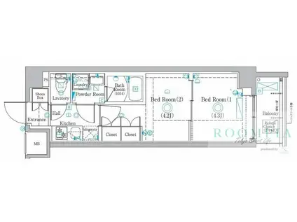 ラフィスタ調布多摩川(2K/5階)の間取り写真