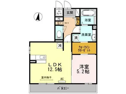 ヴィサージュ(1LDK/3階)の間取り写真