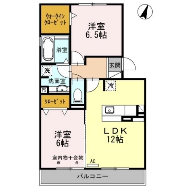 モンクールK&M(2LDK/3階)の間取り写真