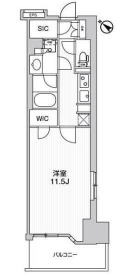 WORVE横浜伊勢佐木町(1K/10階)の間取り写真