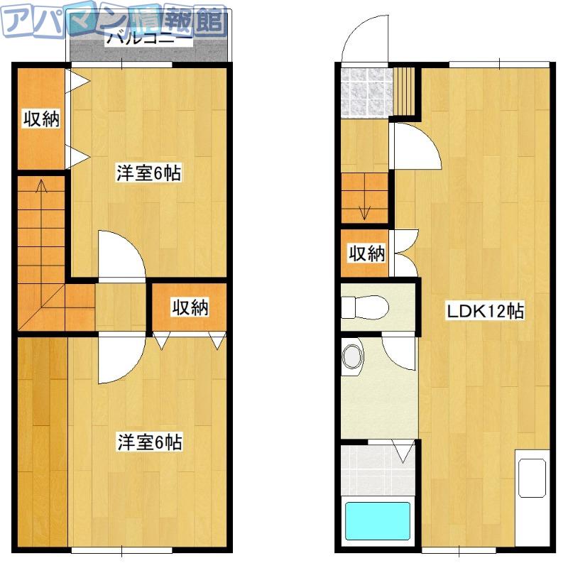 グランディールIII(2LDK/1階)の間取り写真
