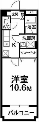 グランシャリオ(1K/3階)の間取り写真