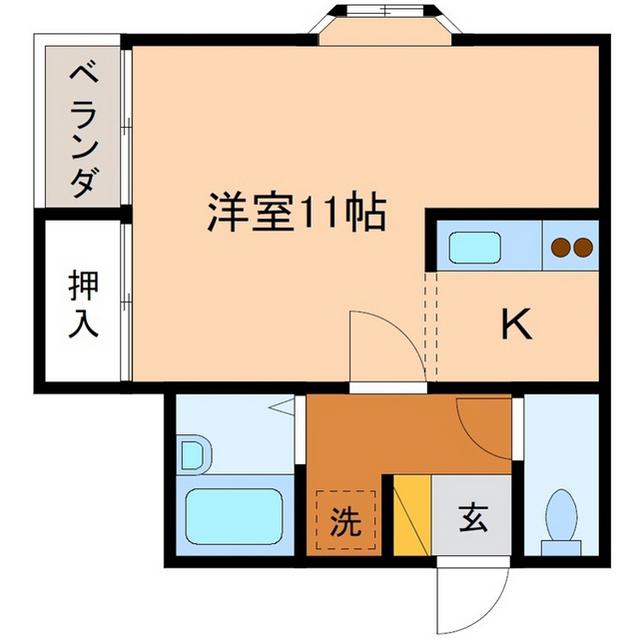 クリスティーヌ24(ワンルーム/1階)の間取り写真