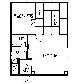 東信ハイツ(2LDK/2階)の間取り写真