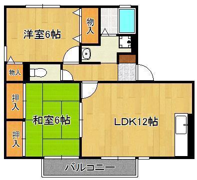 グレイス永犬丸(2LDK/2階)の間取り写真