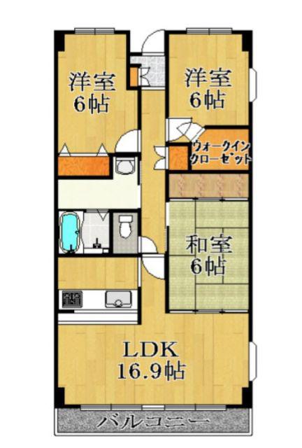 パラシオ(3LDK/7階)の間取り写真