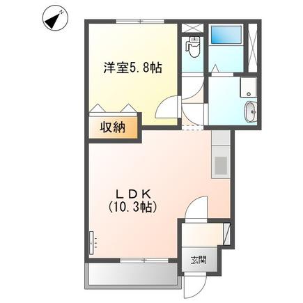 レジェンド(1LDK/1階)の間取り写真