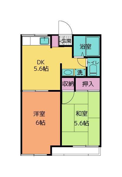 ラプラス堤(2DK/1階)の間取り写真