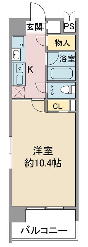 レージュASANO(1K/2階)の間取り写真