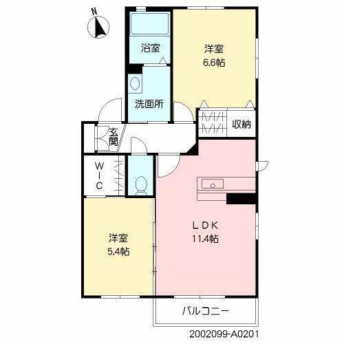 シャーメゾン・ガーデンズ S棟(2LDK/2階)の間取り写真