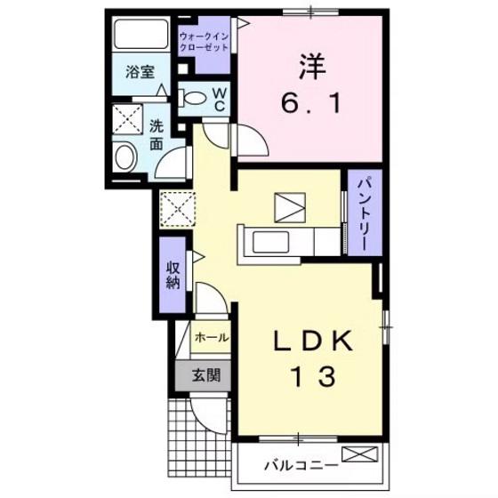 アルドールV(1LDK/1階)の間取り写真