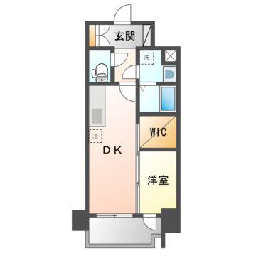 デュオフラッツ鶴舞(1DK/4階)の間取り写真