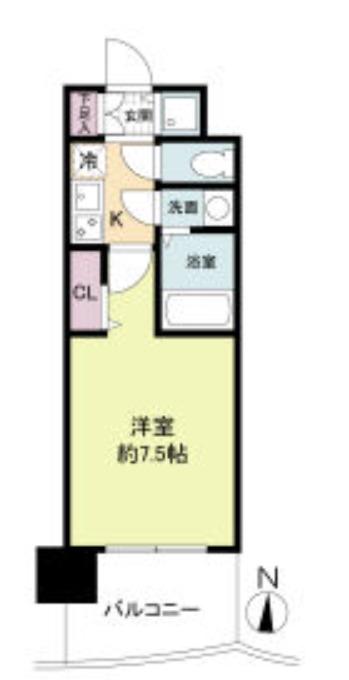 セレニテ日本橋プリエ(1K/4階)の間取り写真