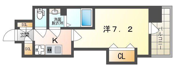 ラグゼナ門真(1K/10階)の間取り写真