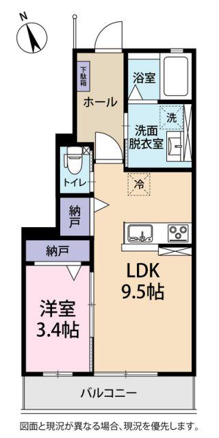 FOREST伏見A(1LDK/1階)の間取り写真