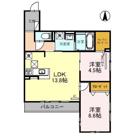 D-ROOM南塚口(2LDK/3階)の間取り写真