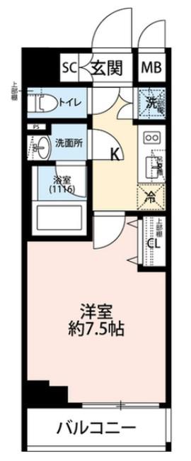 プレール・ドゥーク本所吾妻橋III(1K/4階)の間取り写真