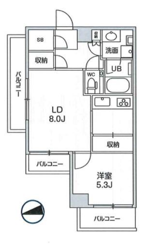 四谷坂町レジデンス(1LDK/3階)の間取り写真