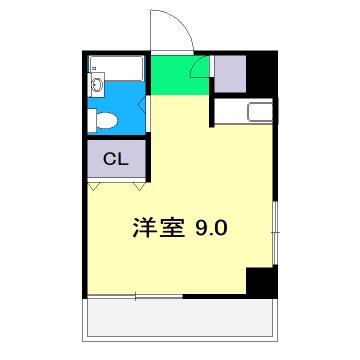 コンフォール朝倉(ワンルーム/3階)の間取り写真