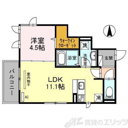 モンシェモワ(1LDK/2階)の間取り写真