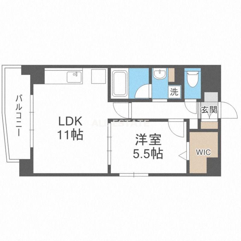 GRAND-PLACE京橋(1LDK/4階)の間取り写真