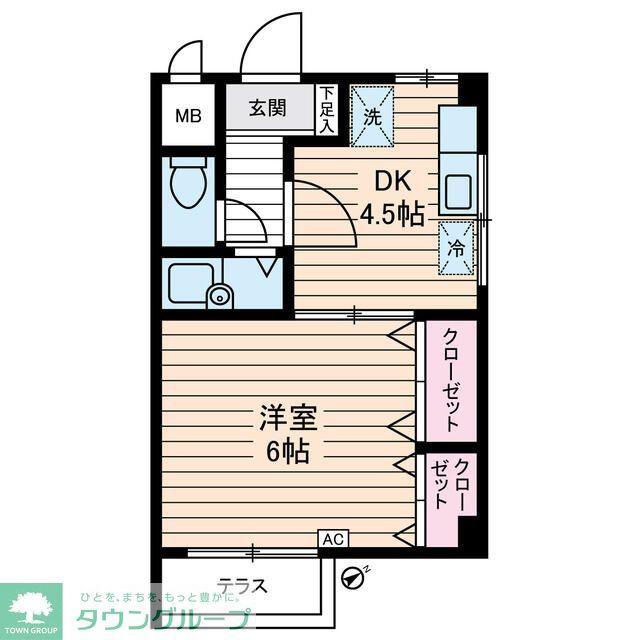 RIKIパレス(1DK/2階)の間取り写真