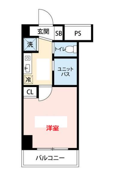 マイナビSTAYアベニール三田慶大前(1K/7階)の間取り写真