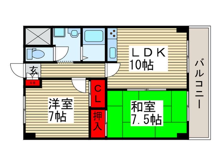 ルミエール(2LDK/1階)の間取り写真