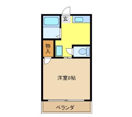 サウスBREEZE(1K/2階)の間取り写真