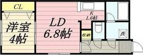 ラプレッツアグルーN12(1LDK/2階)の間取り写真