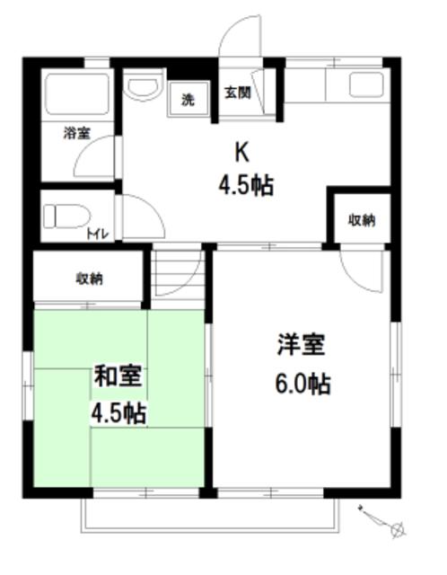 シティハイム フォーブル三園(2K/2階)の間取り写真