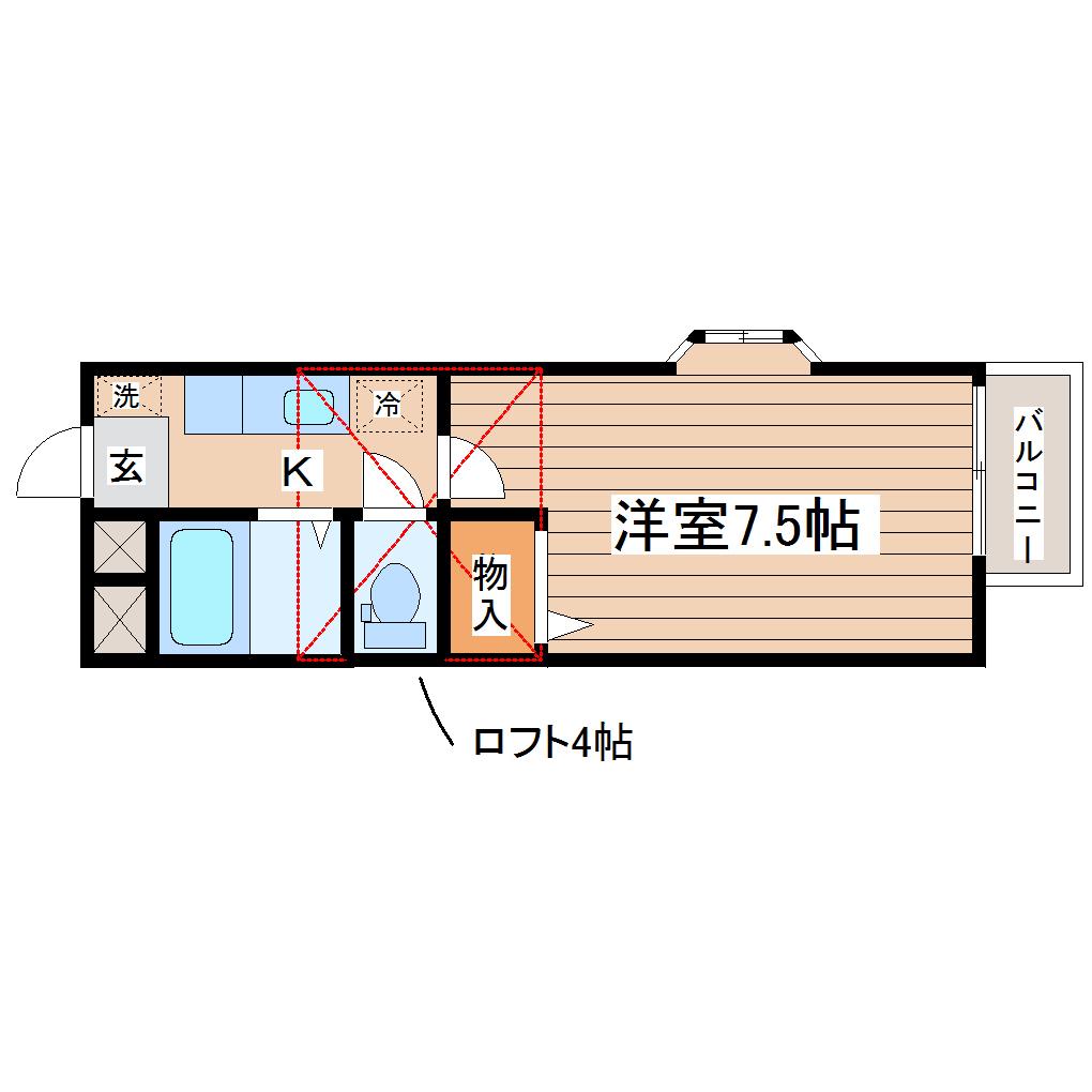 ヴァルーンレイム13(1K/1階)の間取り写真