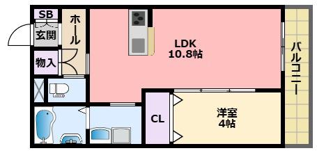 CHIARO VITA(1LDK/2階)の間取り写真